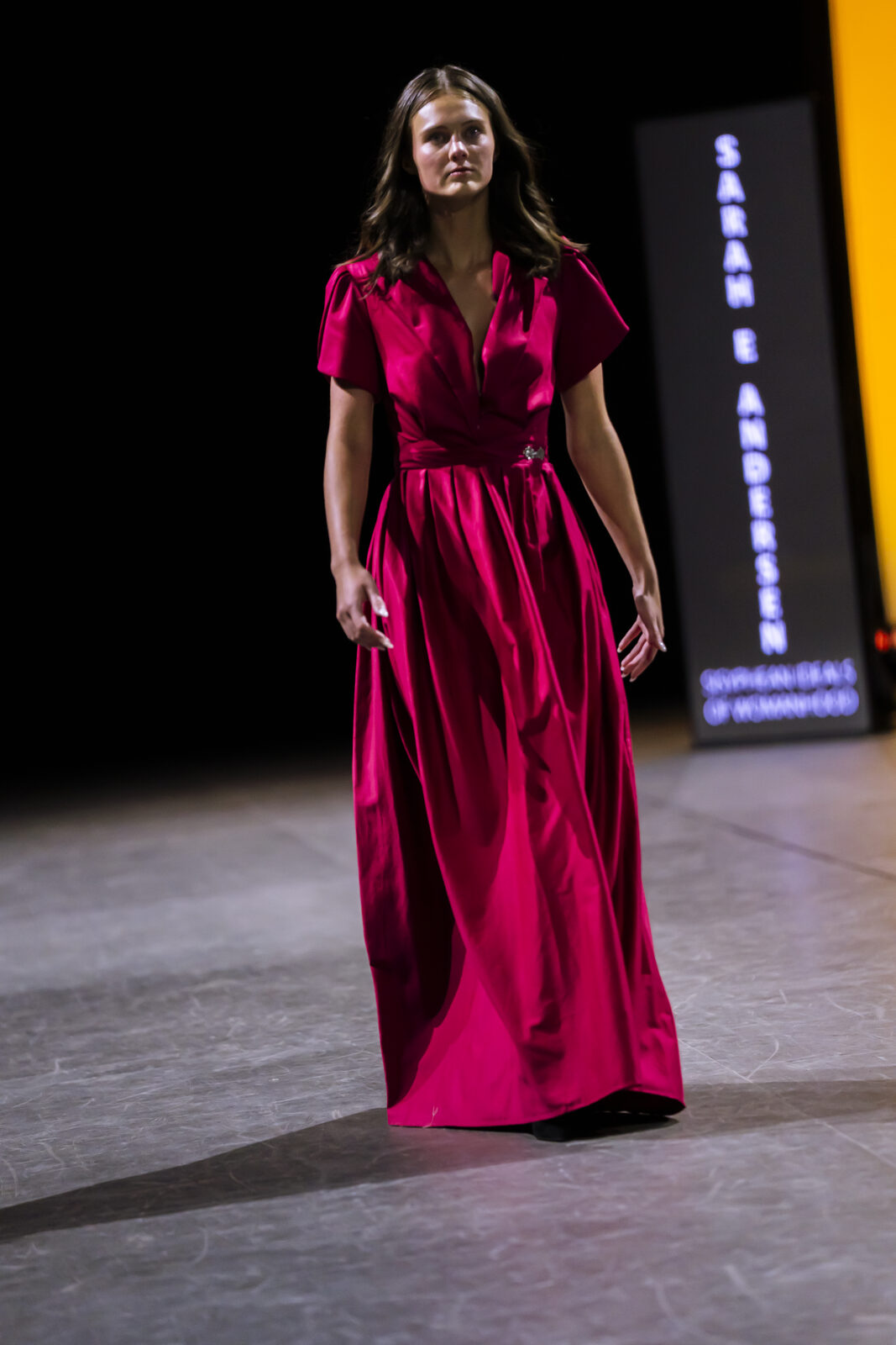 Sisyphean Ideals of Womanhood, Look 1, red skirt suit